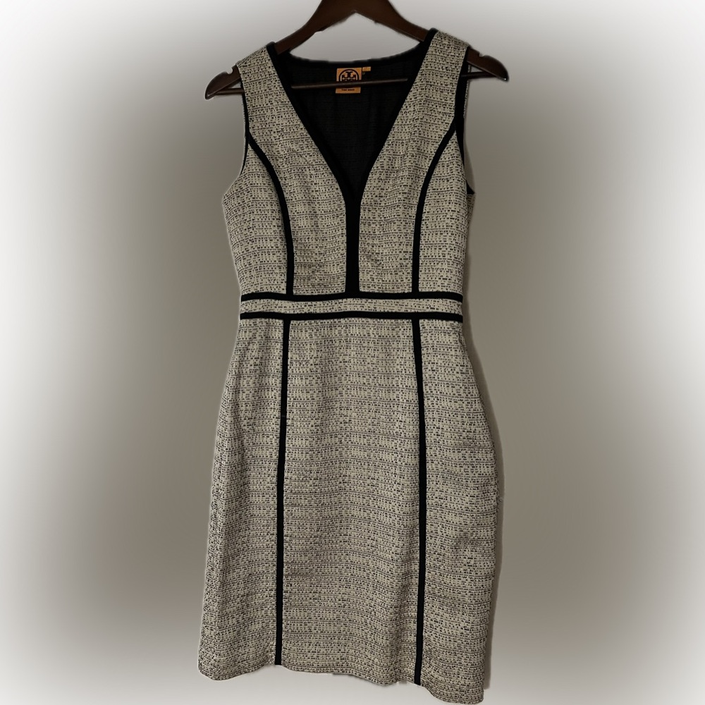 Tory Burch Cream and Blue Sheath Mini Dress